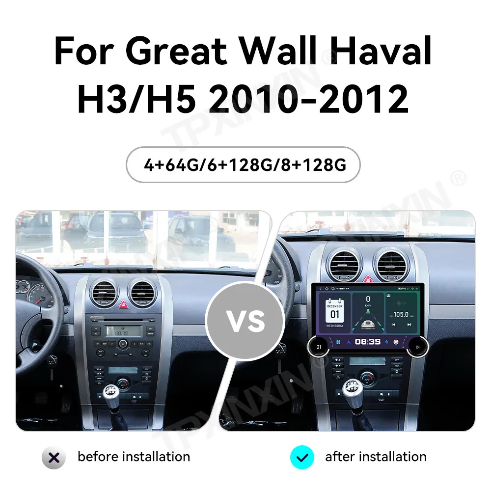 

11,5-дюймовое автомобильное радио на Android 15 для Chang Cheng Great Wall Haval H3 H5 2010-2012: мультимедийный видеоплеер, GPS-навигация, Carplay