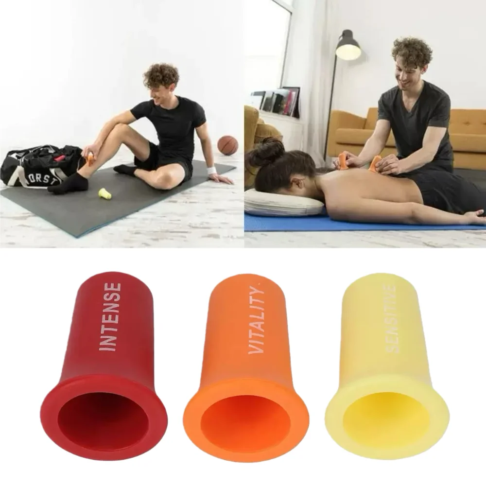 

Tuhopeta Vacuum Cupping set Silicone Suction Cup Anti Cellulite Massage Therapy Fascia Silicone 3pcs/set GYM Muscle Pain Relax