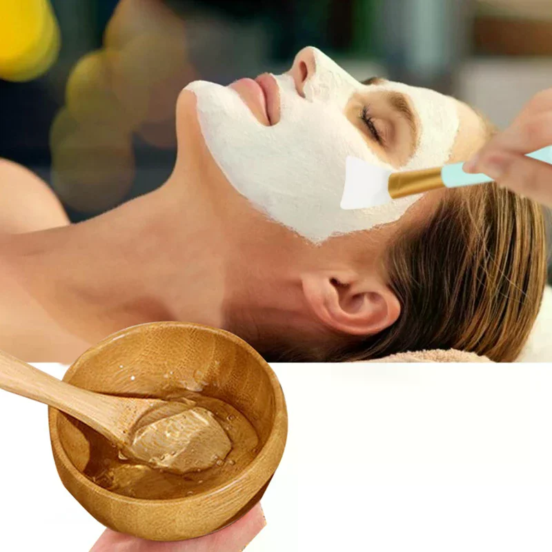 1Set Vrouwen Lady DIY Gezichtsmasker Kit Gezichtsmasker Bamboe Kom Mengstok Lepel Spatel Kit Cosmetische Schoonheid Tool Huidverzorging