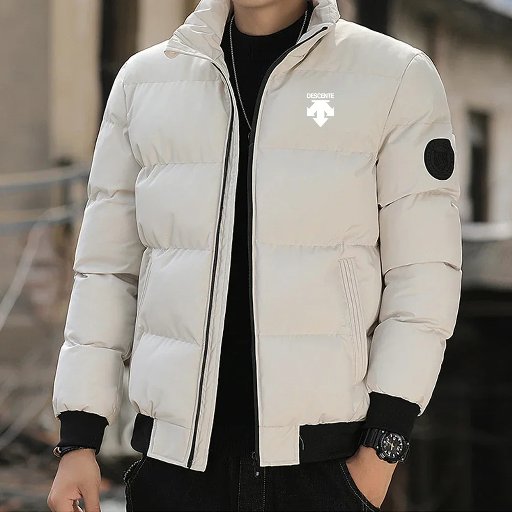 

New men's casual stand-up collar down jacket, cotton thermal jacket, 2025 winter men's outdoor sports fashionable cotton jacket