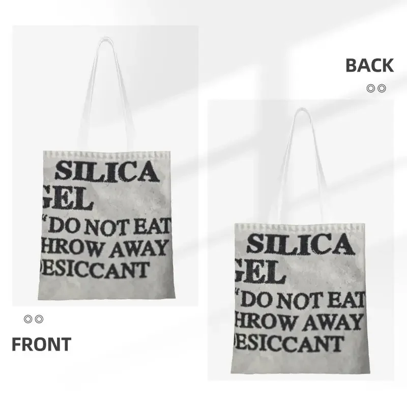 Custom Silica Gel Packet Canvas Shopping Bag Women Reusable Grocery Compound Tote Shopper Bags