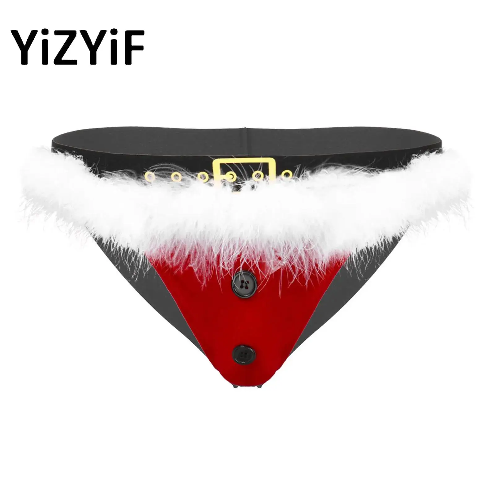 

Mens Christmas Panties Velvet Underwear Sexy Open Butt Santa G-string Thong Bulge Pouch T-back Mini Briefs Festivel Nightwear