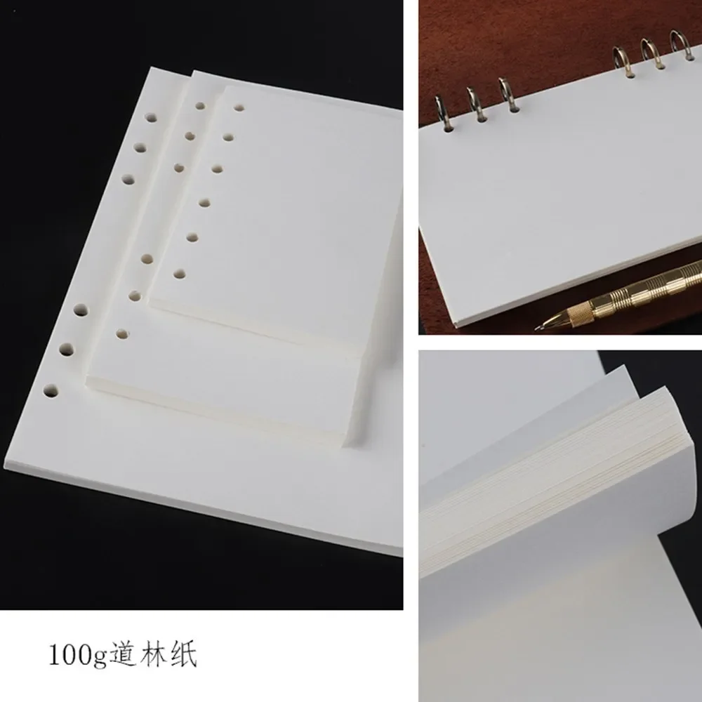 High Quality Ring Binder Notebook A6 Insert Refills 6 Holes Loose Leaf Spiral Diary Planner Inner Core 100g Paper Material