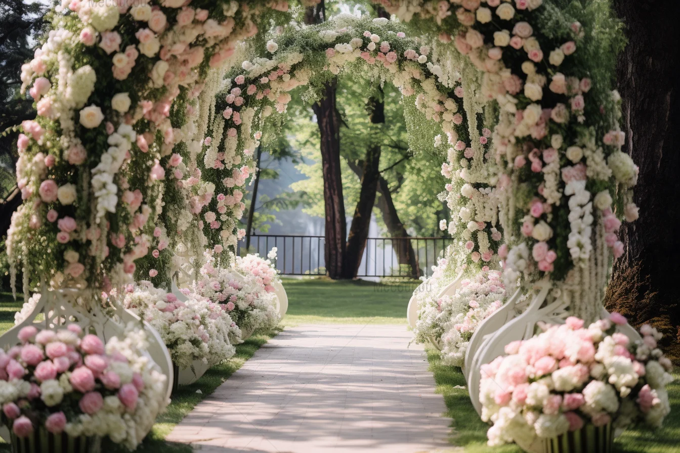 Wedding Flowers Backdrop Bridal Floral Wall Backdrop White Green Rose Customized Background Ceremony Decor Props Party Photo