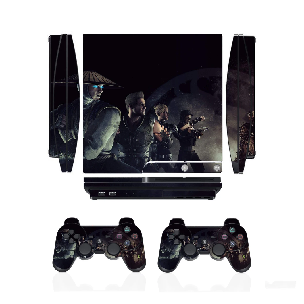 2601 skóra winylowa ochraniacz w formie naklejki na Sony PS3 Slim PlayStation 3 Slim i 2 kontrolery skórki naklejki