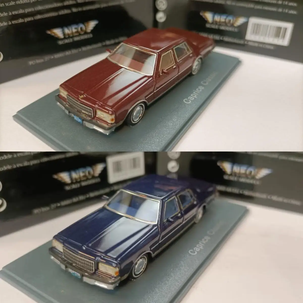 Neo 1:87 Caprice Classic Vintage Car Simulation Limited Edition Resin Metal Static Car Model Toy Gift