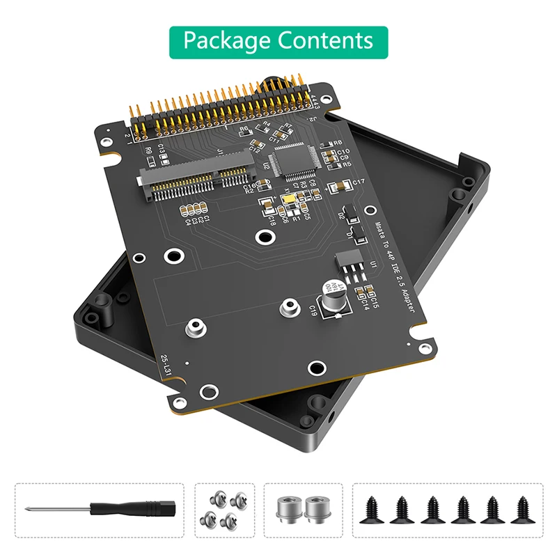 mSATA SSD zu 2,5 Zoll 44-Pin IDE PATA Adapterkarte mit Kunststoffgehäuse, mSATA SSD zu PATA IDE Festplattenkonverter für alte Laptops – Detail 8