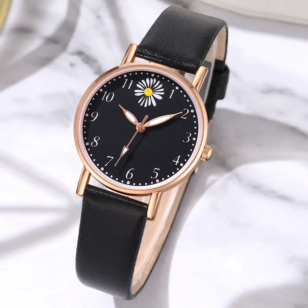 Latest Quartz Watch Jewelry Gift Set PU Leather Watch Strap Women\'s Wristwatch Set Butterfly Jewelry Perfect Gift For Friends