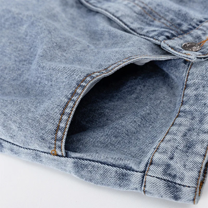 ALPHALMODA 2025, Autumn, Women New Fashion, Denim Skirt, High-waisted, Slit, Retro, Trendy Style, Sexy Skirt