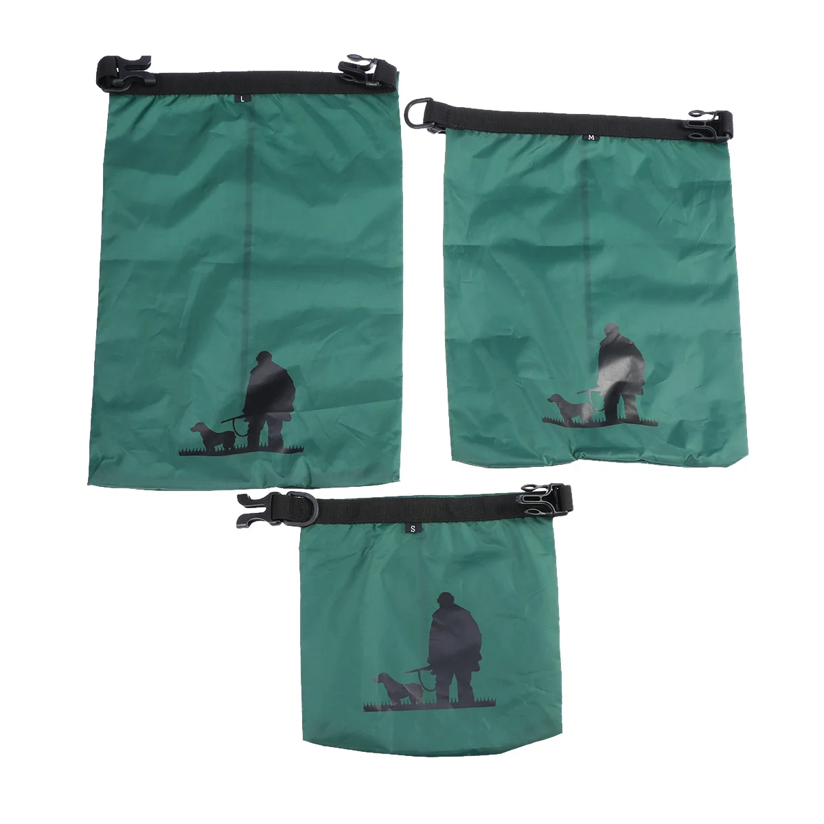 

3Pcs Outdoor Waterproof Dry Bags Durable Nylon Roll- Compression for Camping Boating Kayaking Rafting Green