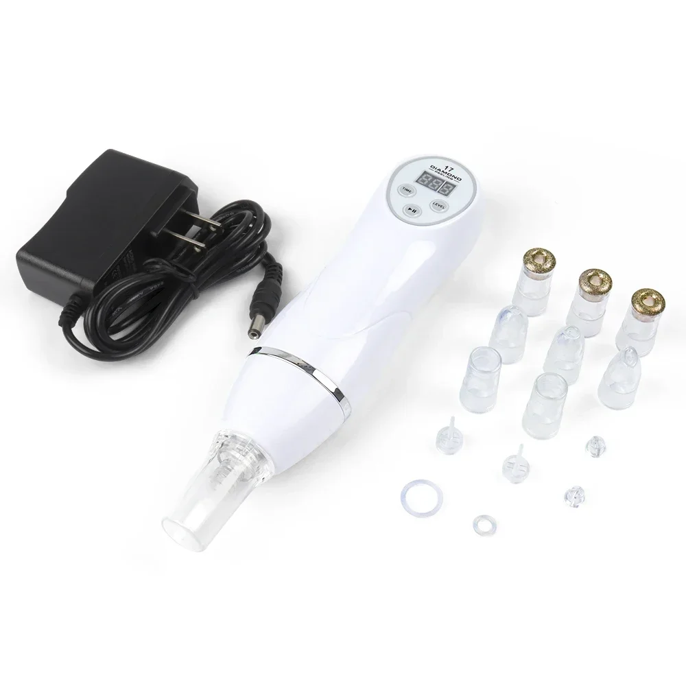 7 Tips Digital Diamond Microdermabrasion Vacuum Blackhead Cleaner Facial Acne Mark Removal Machine Deep Cleaning Pores Skin Care