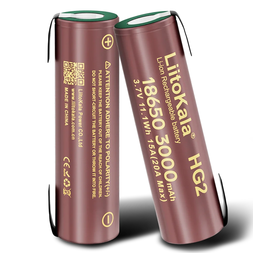 Liitokala hot hg2 18650 3000mah high power rechargeable battery power high discharge, 30a big current + diy nicke