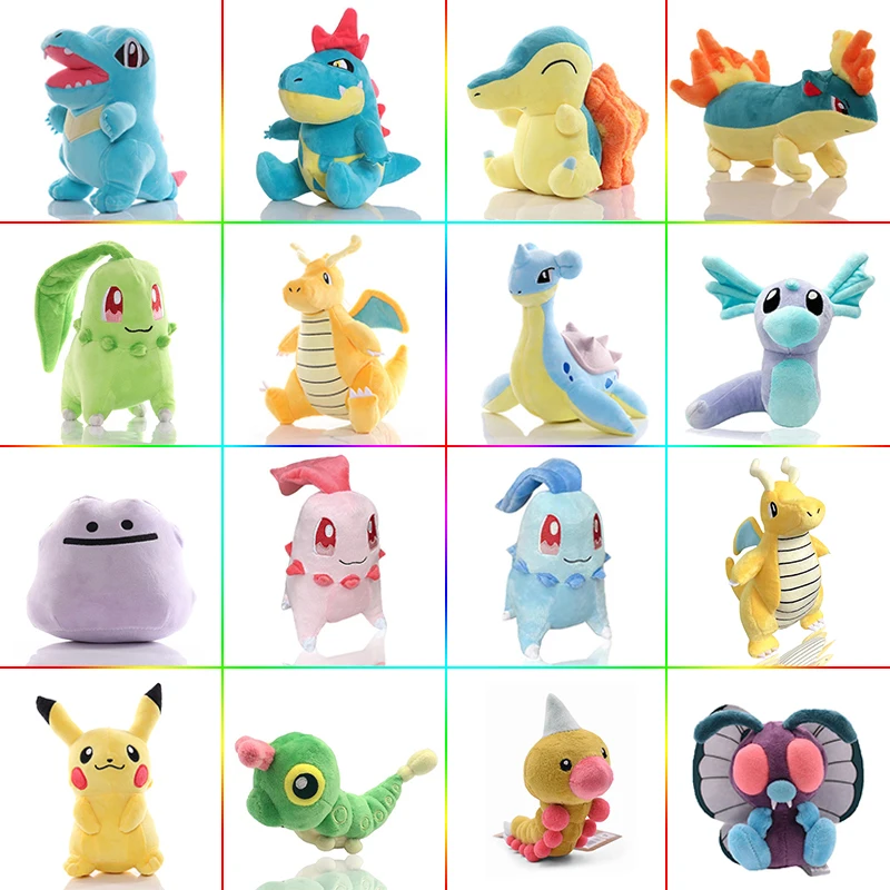 50 Styles Pokemon Plush Cyndaquil Lapras Dragonite Quilava Dolls 20cm Pink Chikorita Totodile Stuffed Toys Collectible Gifts