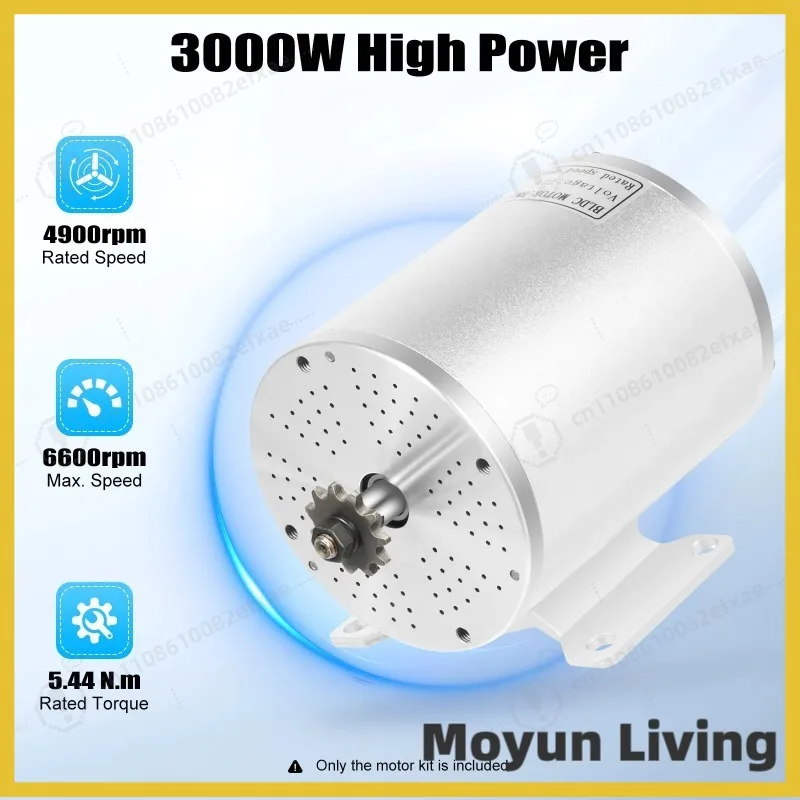 Brushless Electric Motor Kit 60V 72V 2KW 3KW High Speed DC Motor Controller Low Noise for Go Kart Electric Bike Scooter DIY