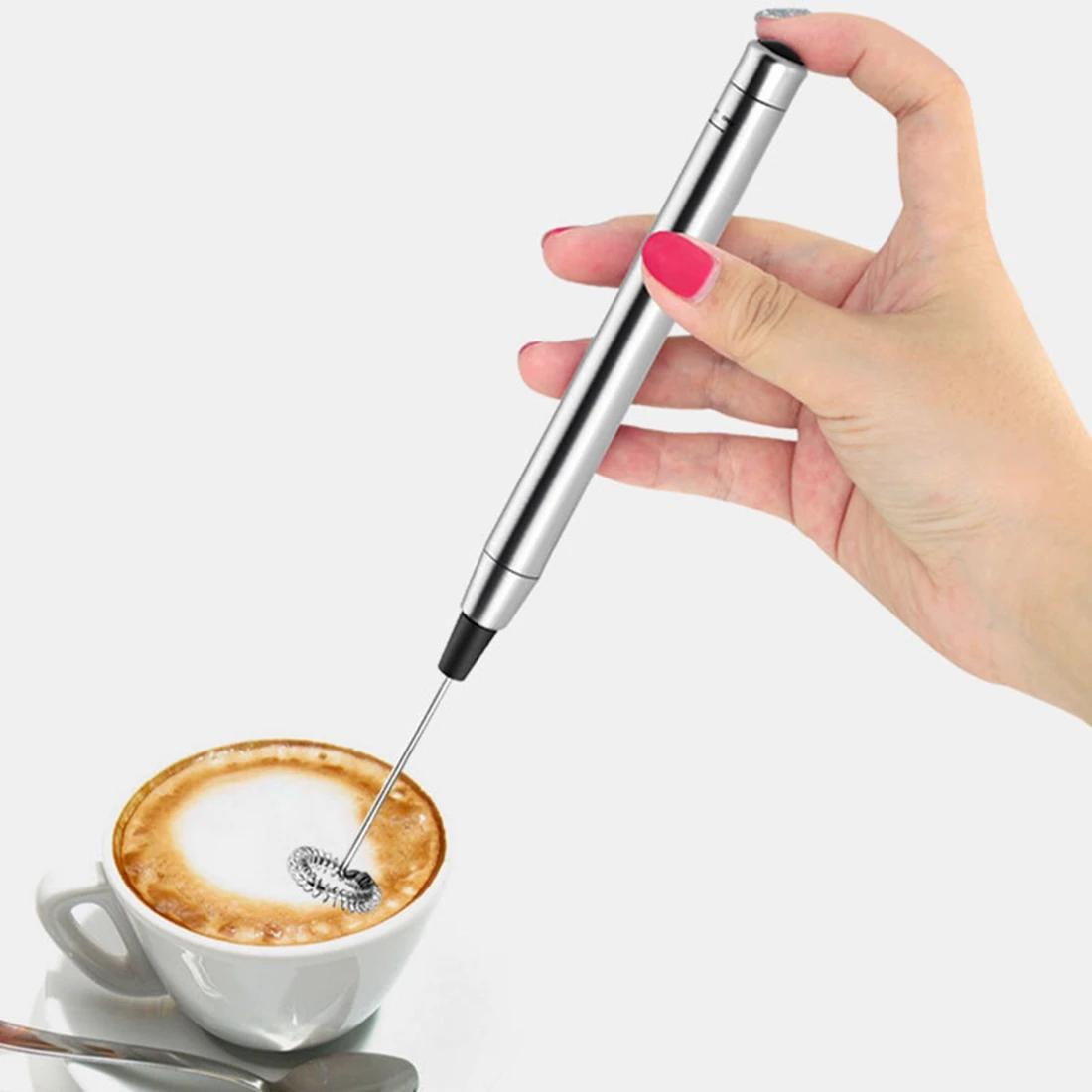 แบบพกพาไฟฟ้า Frother นมโฟม Maker มือถือ Foamer ความเร็วสูงเครื่องดื่มผสม Frothing Wand