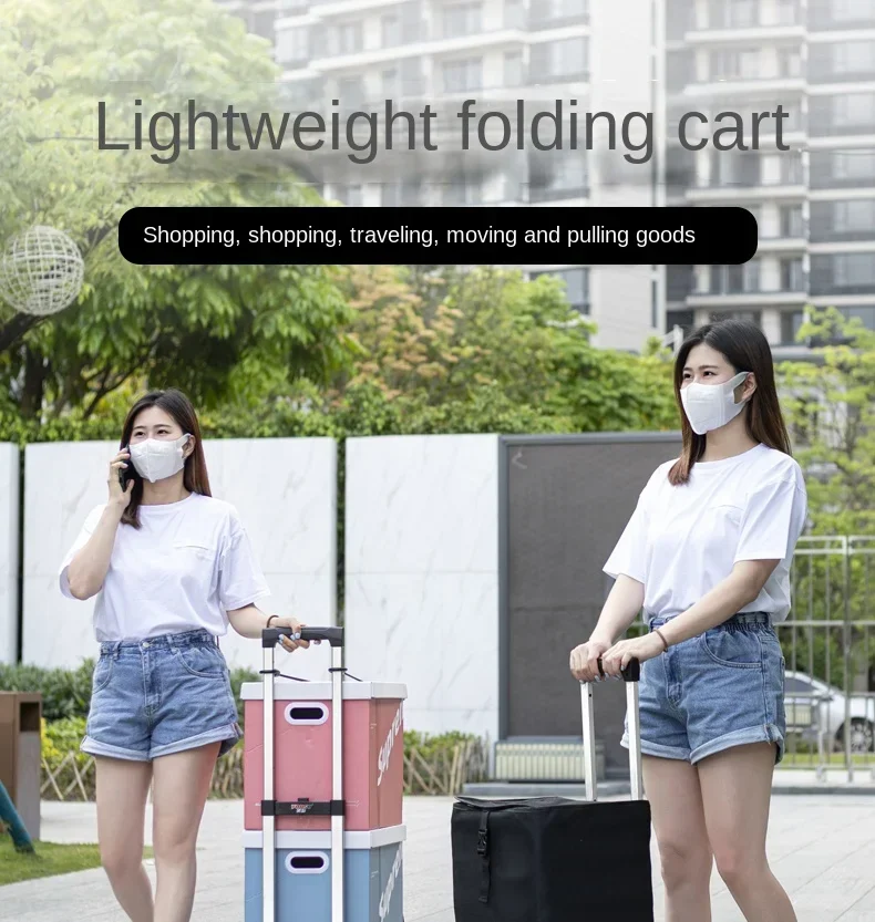 Remorque à Main Pliante pour Ménage, Chariot de Courses, Bagages Express