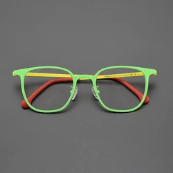 Ultralight titanium square glasses frame luxury brand optical glasses for men and women making prescription glasses for myopia