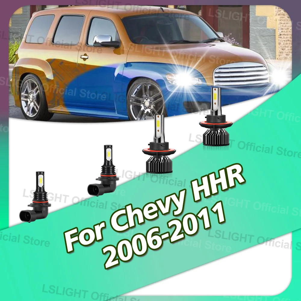 

2/4Pcs LED Headlight 6000K Fog Lamp Bulbs For Chevy HHR 2006 2007 2008 2009 2010 2011 Car Front Headlamp 20000LM Turbo Lampada