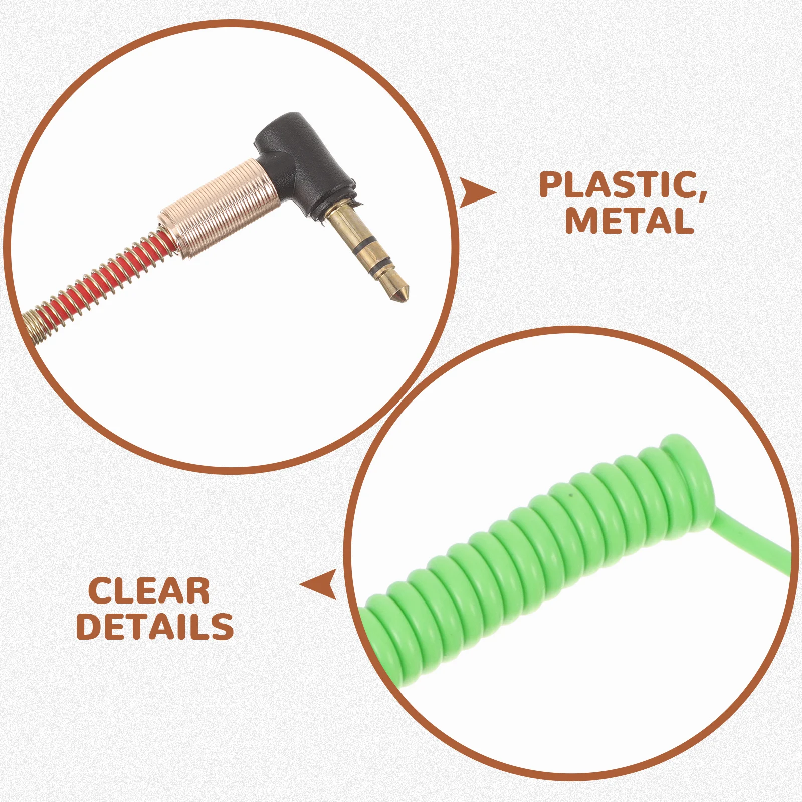 

4pcs 3.5Mm Audio Cable Male To Male Aux Cord For Car Stereo Coiled Cable Gold Plated Durable Shielded Microphone Camera Recorder