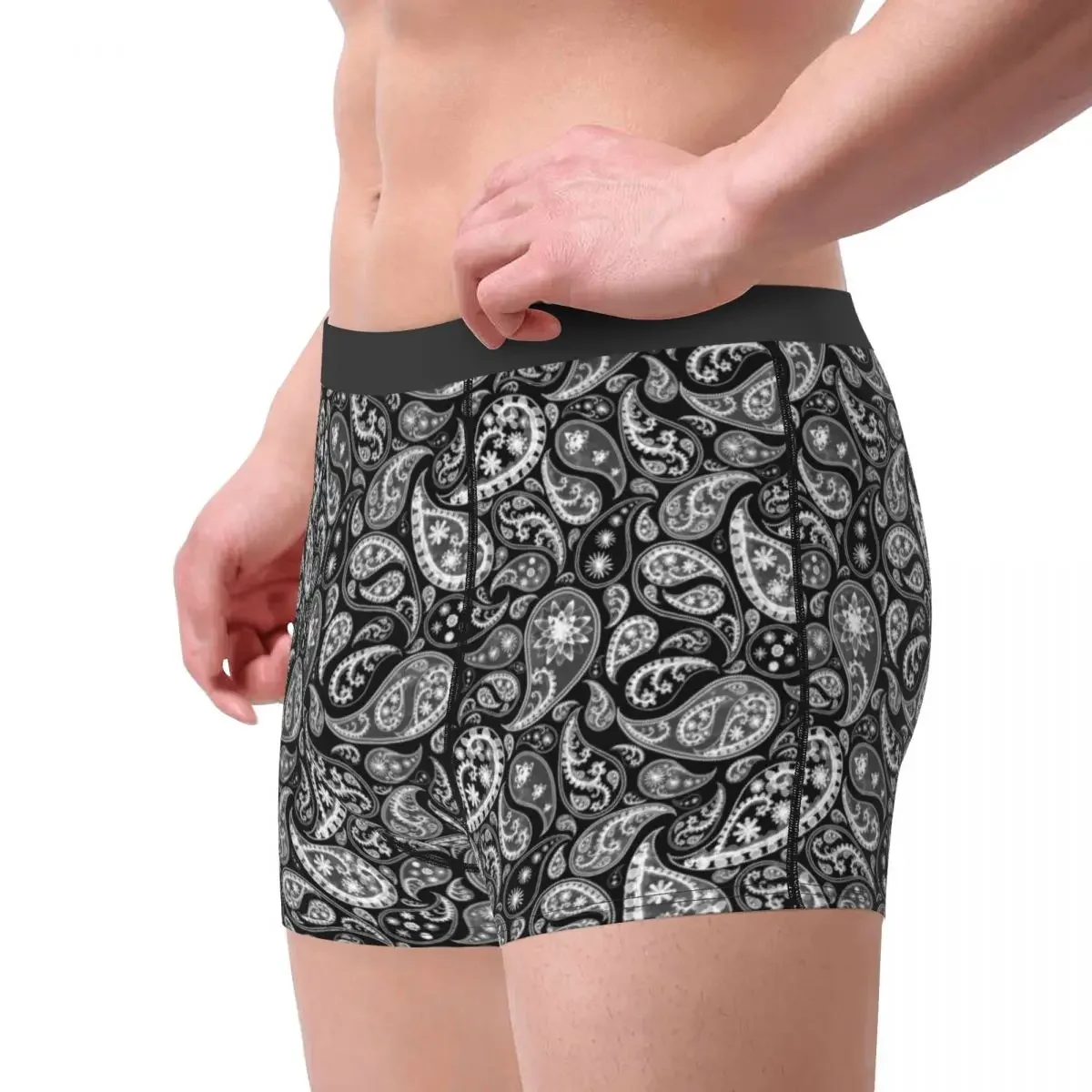 Male Fashion Bandana Paisley Pattern Underwear Boxer Briefs Soft Shorts Panties Underpants Men Underwear