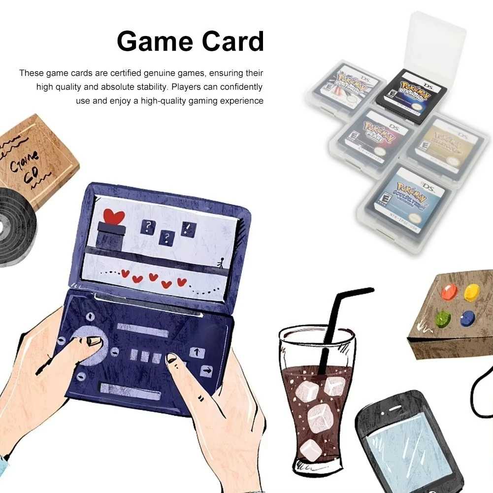 DS Games Cartridge Video Game Console Card Pokemon HeartGold SoulSilver Diamond Platinum Pearl USA/EUR English For NDS 2DS 3DS image 3