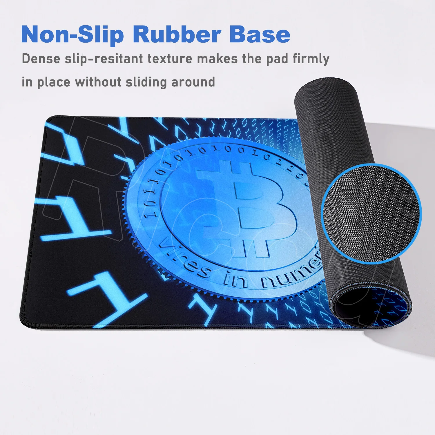 Computador comerciante mouse tapete acessórios de jogos bitcoin mousepad empresa escritório mausepad grande base de borracha natural antiderrapante almofada de mesa