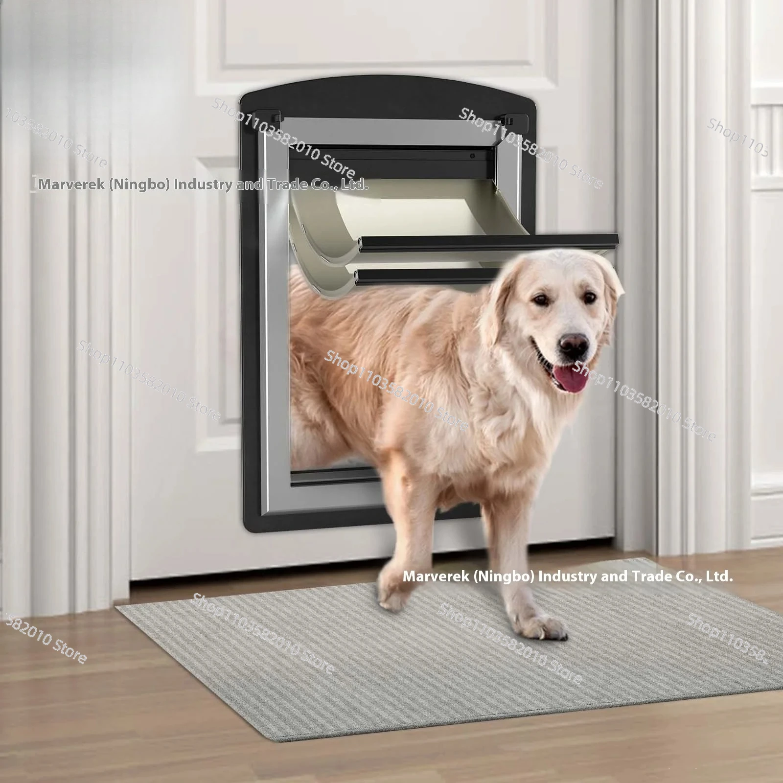 New Heavy-Duty Iron Frame Pet Door Solid Button Free Two-Way Entry For Big Dogs Cats Cross-Border Hot Cat Dog Door
