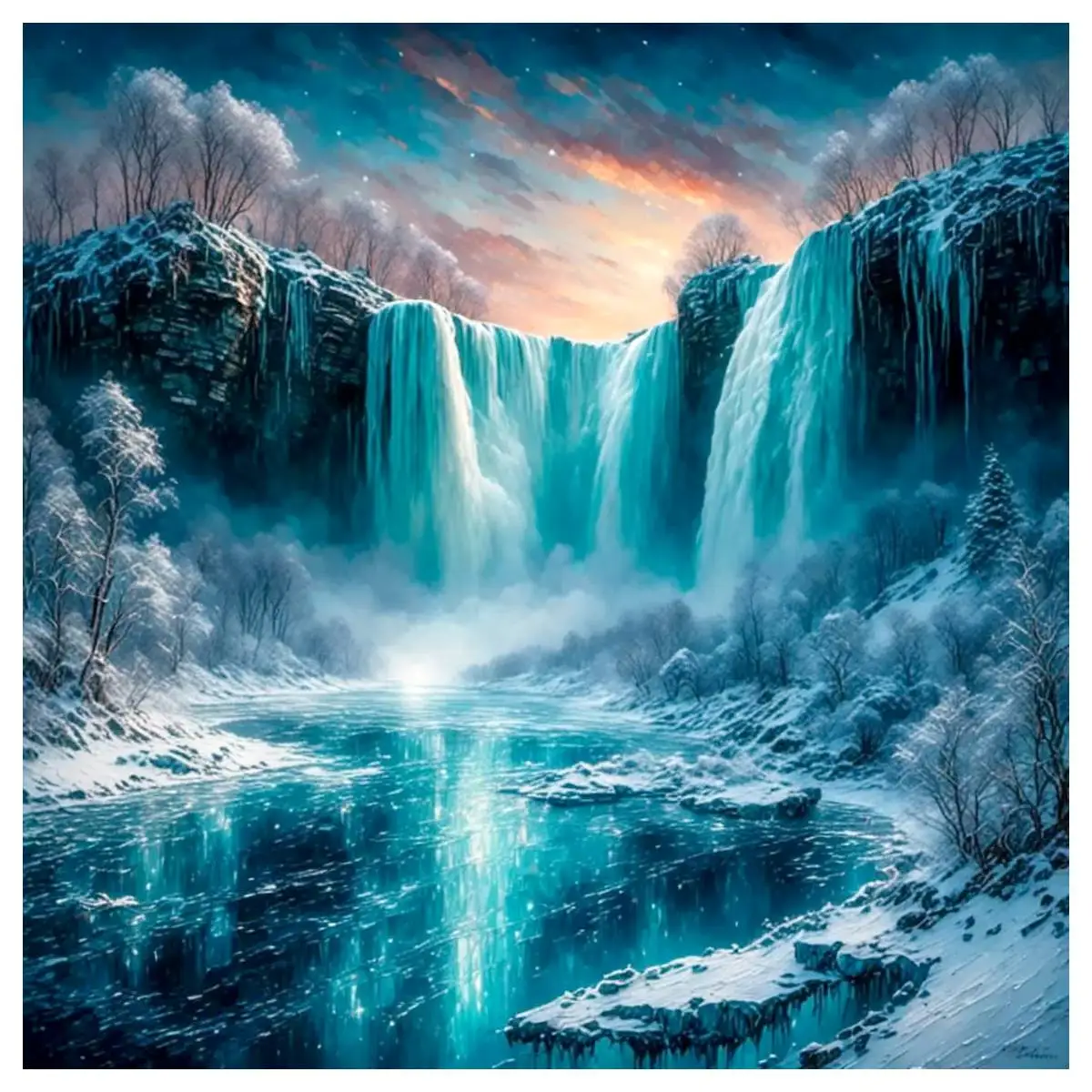 A magnificent waterfall 40X40CM/15.74inch cross stitch Kit diy 11CT/14CT Embroidery Wall decoration Eco-cotton Thread