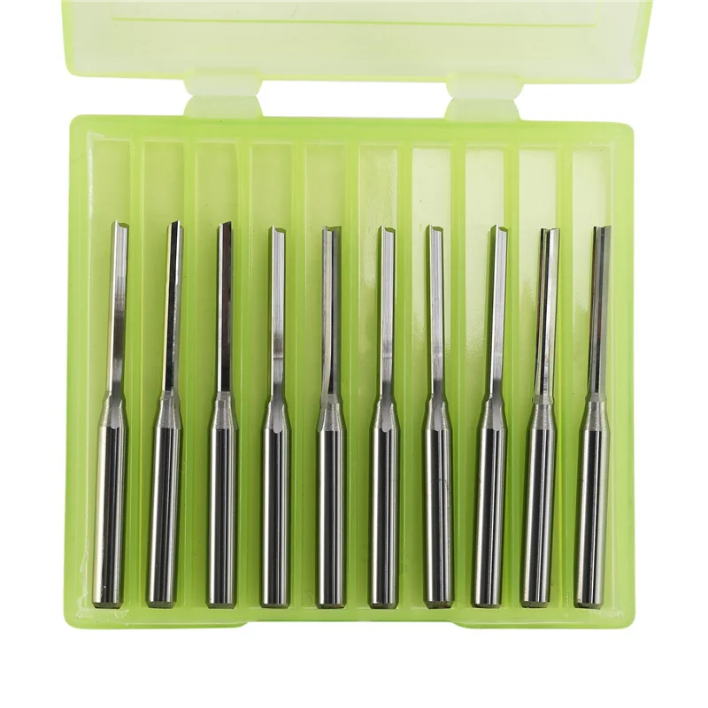 【الأفضل مبيعًا】60 قطعة من المزامير ذات نهاية مستقيمة ومطاحن بفتحة مستقيمة لقمة خشب لقم فلوت مزدوجة 3.175 × 2 × 17 مم لجهاز التوجيه باستخدام الحاسب الآلي