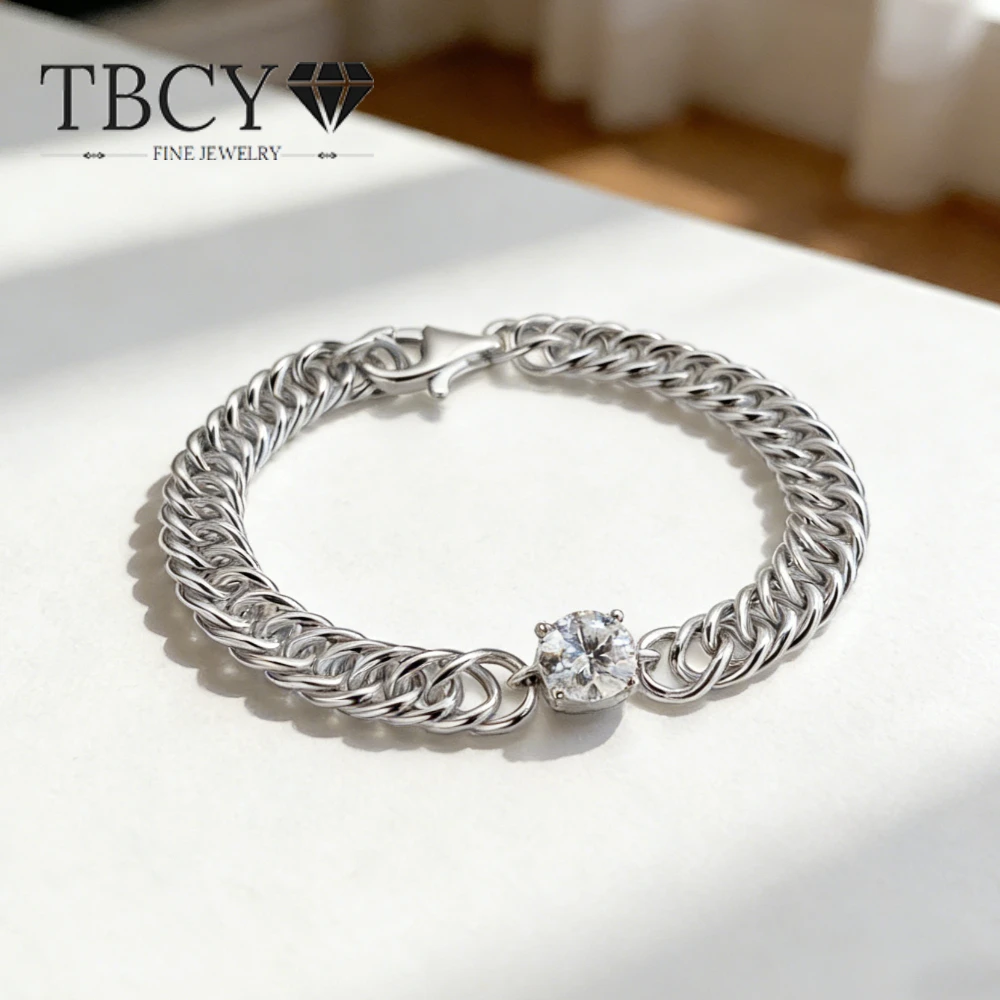 

Женские браслеты TBCYD D Color с муассанитом 1 карат, сертифицированные GRA, из серебра S925, с круглой огранкой, 6,5 мм, браслет с бриллиантами, ювелирные изделия
