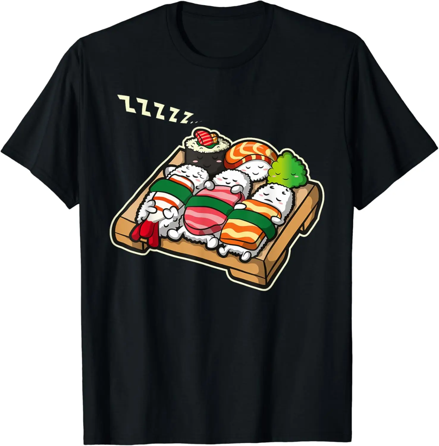 Oversized T-shirts for Women/Men Clothing Japanese Anime Kawaii Sushi Plate T-Shirt 100% Cotton Streetwear High Quality