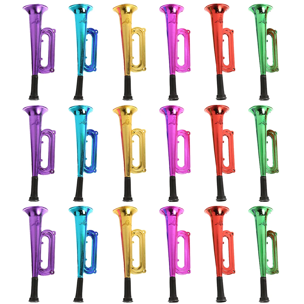

18pcs Colorful Horns Party Cheering Noise Makers Football Game Stadium Fan Trumpet Props Plastic Musical Instruments