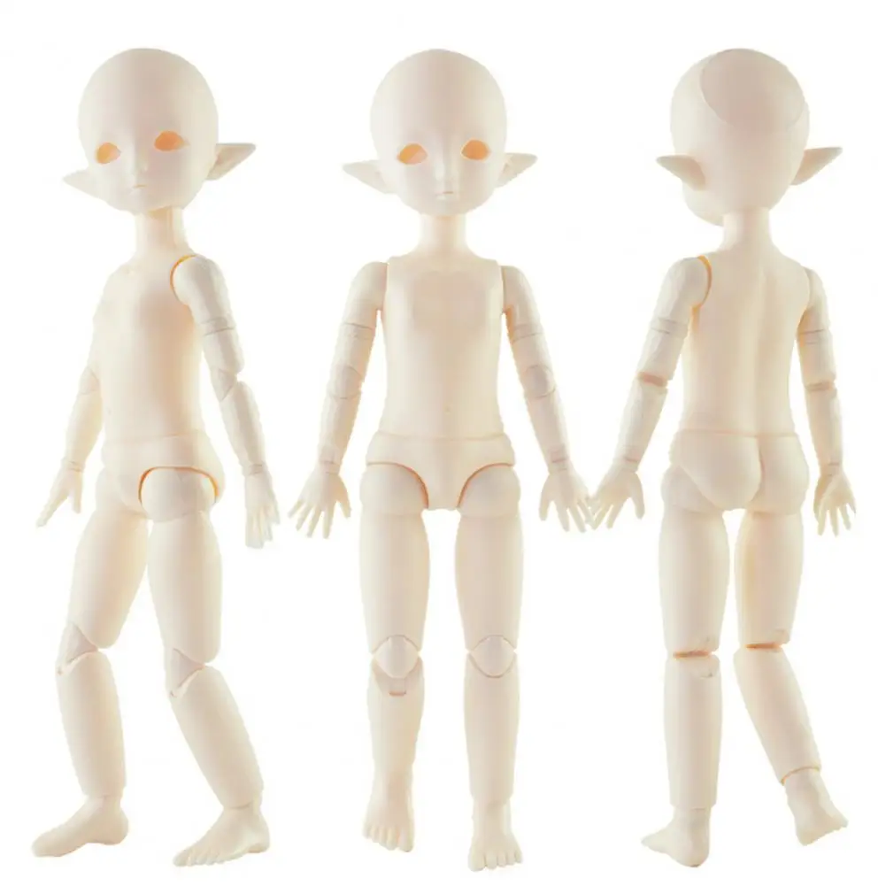 

Chubby Elf Doll 30cm 22-Joint White Body Elf Doll for Customization Photography DIY Plastic Articulated Jointed Elf Toy