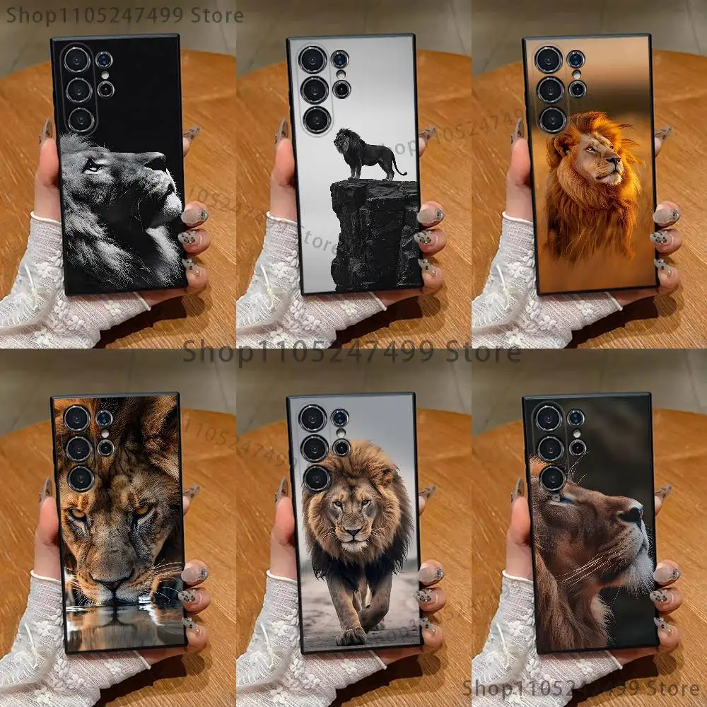 

The majestic Lion Phone Case For Samsung S25,S24,S21,S22,S23,S30,Ultra,S20,Plus,Fe,Lite,Note,10 Black Soft Shell