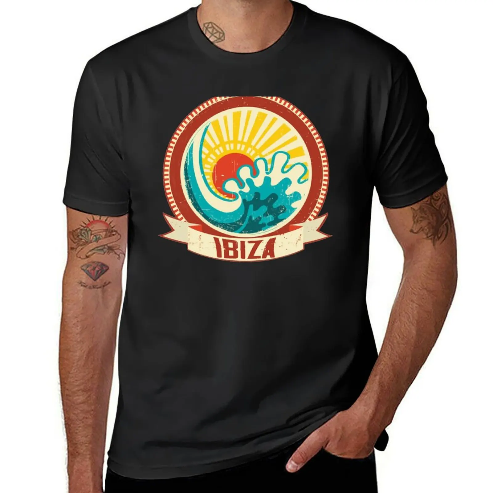 Ibiza vintage beach T-Shirt quick drying cute clothes summer top Short sleeve tee clothes for men