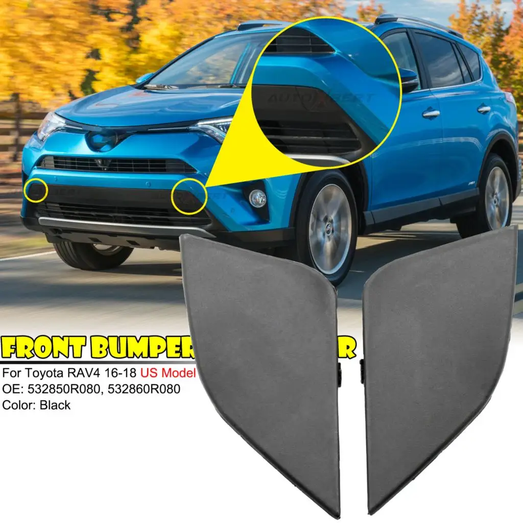 

Pair Car Tow Eye Hook Cover Towing Front Bumper Cap For Toyota RAV4 2016-2018 Right Left 532850R080 Lids Auto Parts Accessories