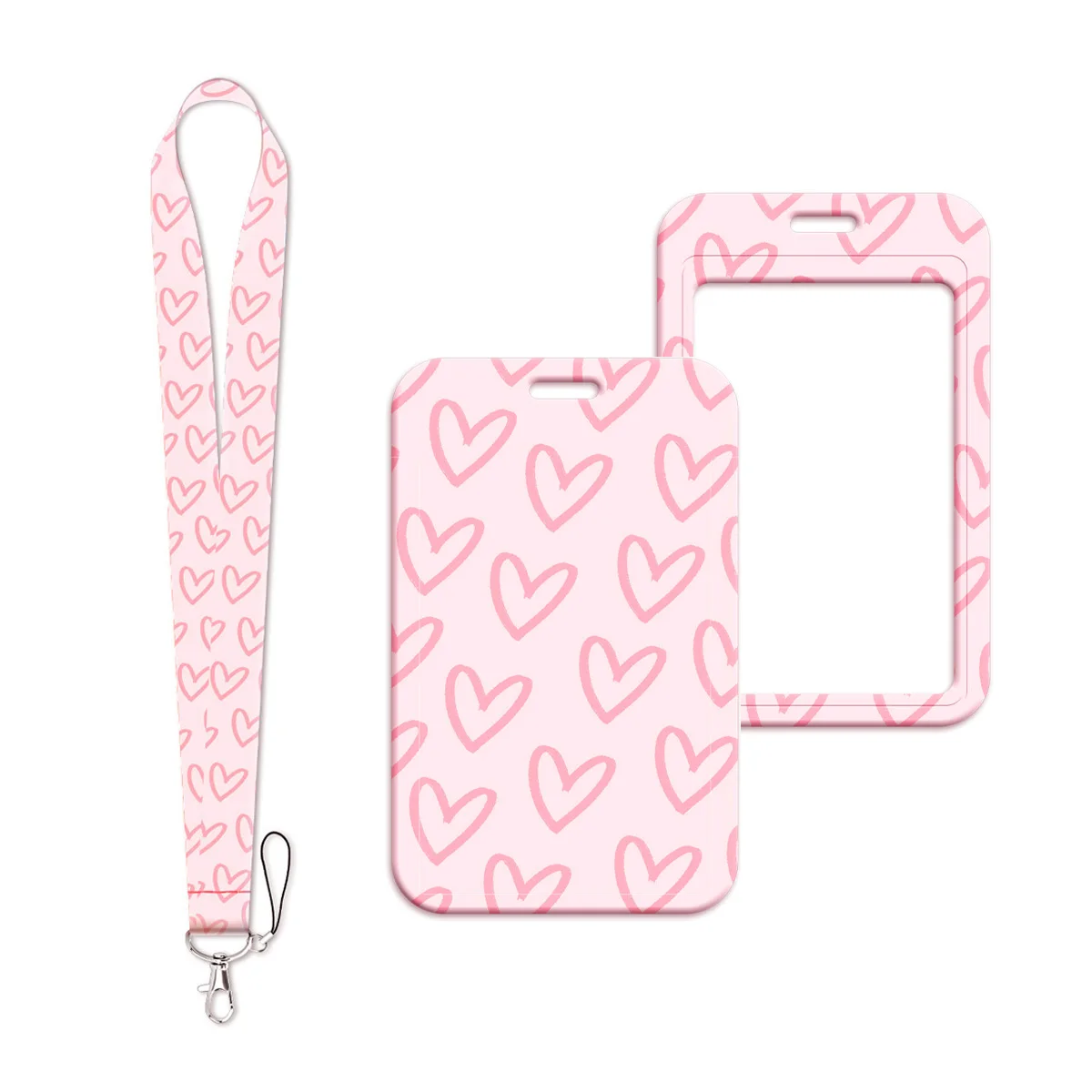 الوردي الحب الحبل الرقبة حزام المفاتيح لطيف رومانسية غطاء البطاقة شارة حامل الهاتف المحمول شنق حبل كيرينغ اكسسوارات الهدايا #1