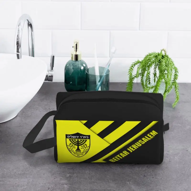 Beitar Jerusalem FC Portable Large Capacity Travel Toiletry Storage Bag Ideal for Travel Storage and Everyday Use