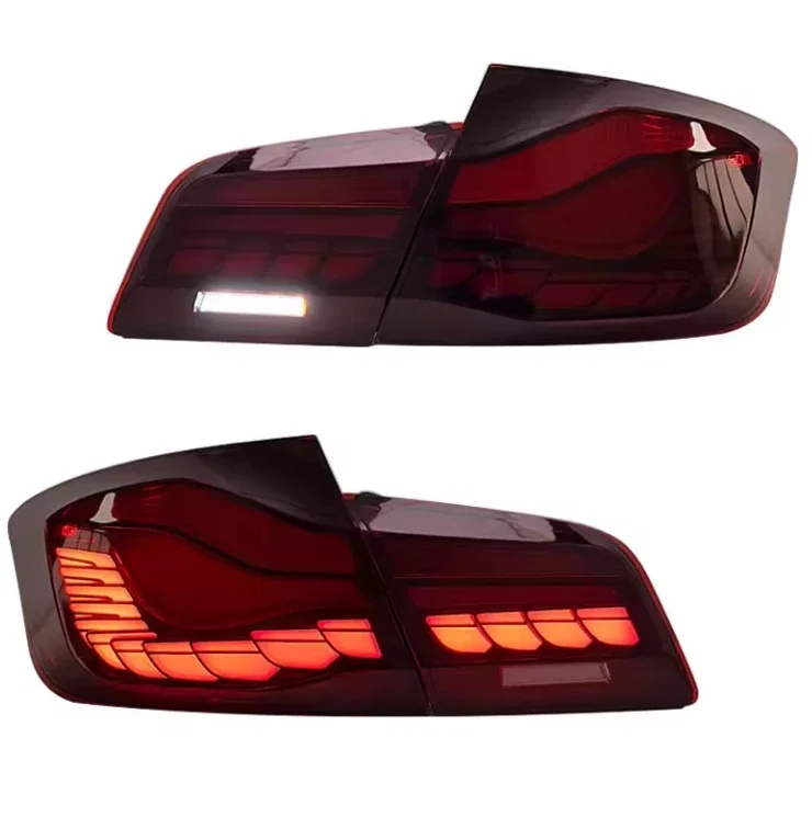 SJC Auto for BMW 5-Series F10 F18 Taillights Assembly 11-17 Modified GTS Style LED Rear Lamps Dragon Scale Daytime Running Light