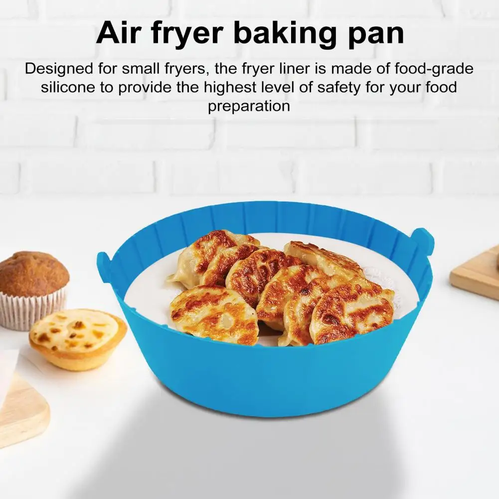 1/2Pcs Fryer Grill Pan Reusable Silicone Liner Thickened Fryer Baking Pan Fryer Accessories for Home Kitchen