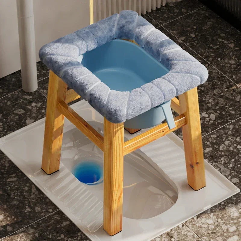 Solid Wood Toilet Chair For The Elderly Pregnant Women Elderly Mobile Bath Bench Home Toilet Stool Anti-slip Back Shower