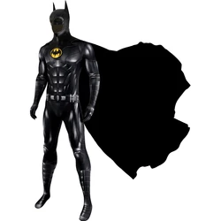 Adult Halloween Carnival 2023 Newest Bat Cosplay Bruce Wayne Costume Superhero Printing Jumpsuit With Cape