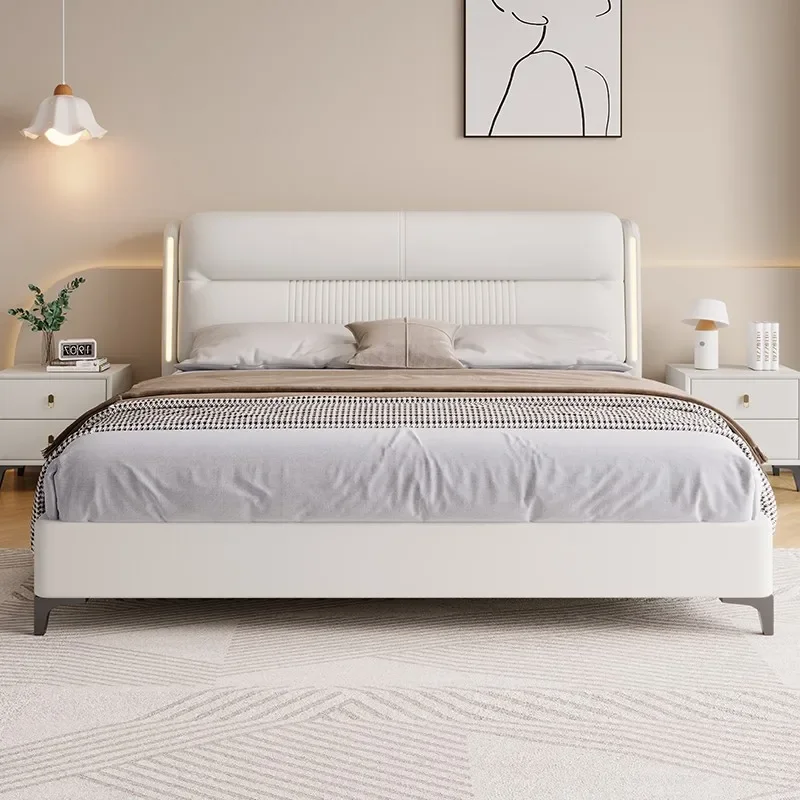 Unique Luxury Bed Modern Bedroom Lounge Minimalist Marriage Bed Storage Nordic Cama De Lujo Para Dormitorio European Furniture