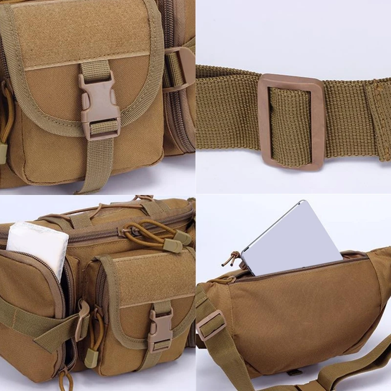 Bolsa táctica para exteriores para hombre y mujer, riñonera táctica de utilidad Unisex, bolsa militar para acampar, senderismo, mochila con