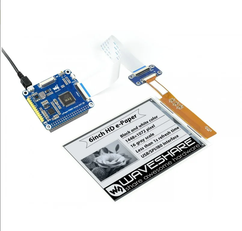 

Waveshare 6inch HD e-Paper HAT,1448×1072 high definition, E-Ink display for Raspberry Pi