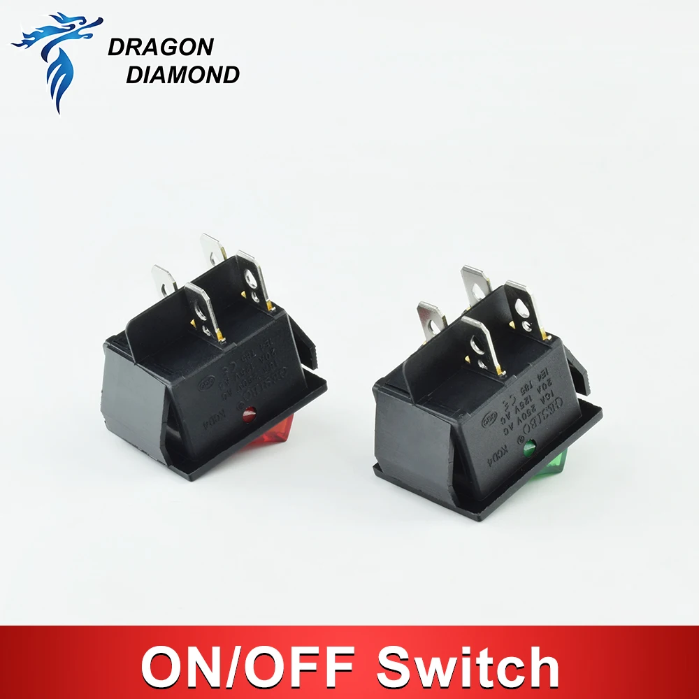 10 STKS KCD1 Snap-in Boot Tuimelschakelaar-SPST AAN-UIT, 2 Pin, 250 V 6A (AC), 2 P Toggle Power Snap Switch