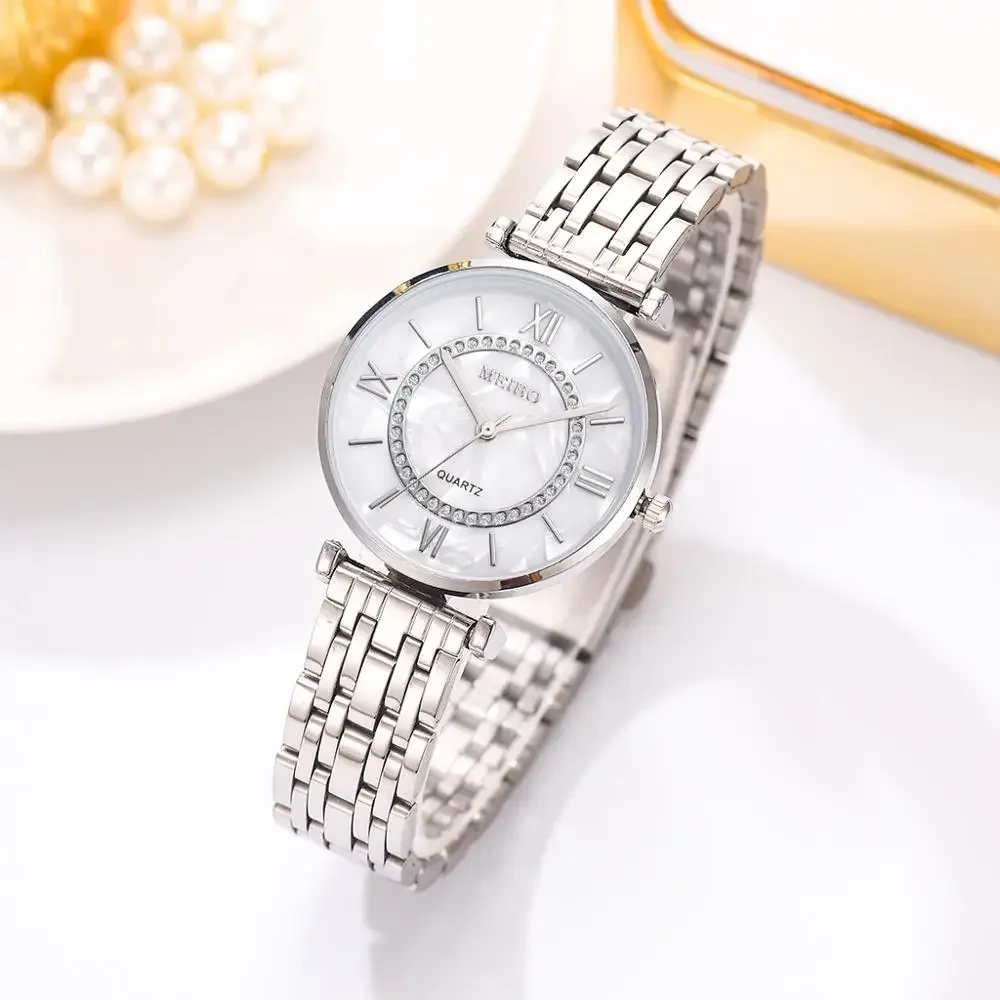 Luxury Crystal Women Bracelet Watches Fashion Diamond Ladies Quartz Watch Steel Female Wristwatch