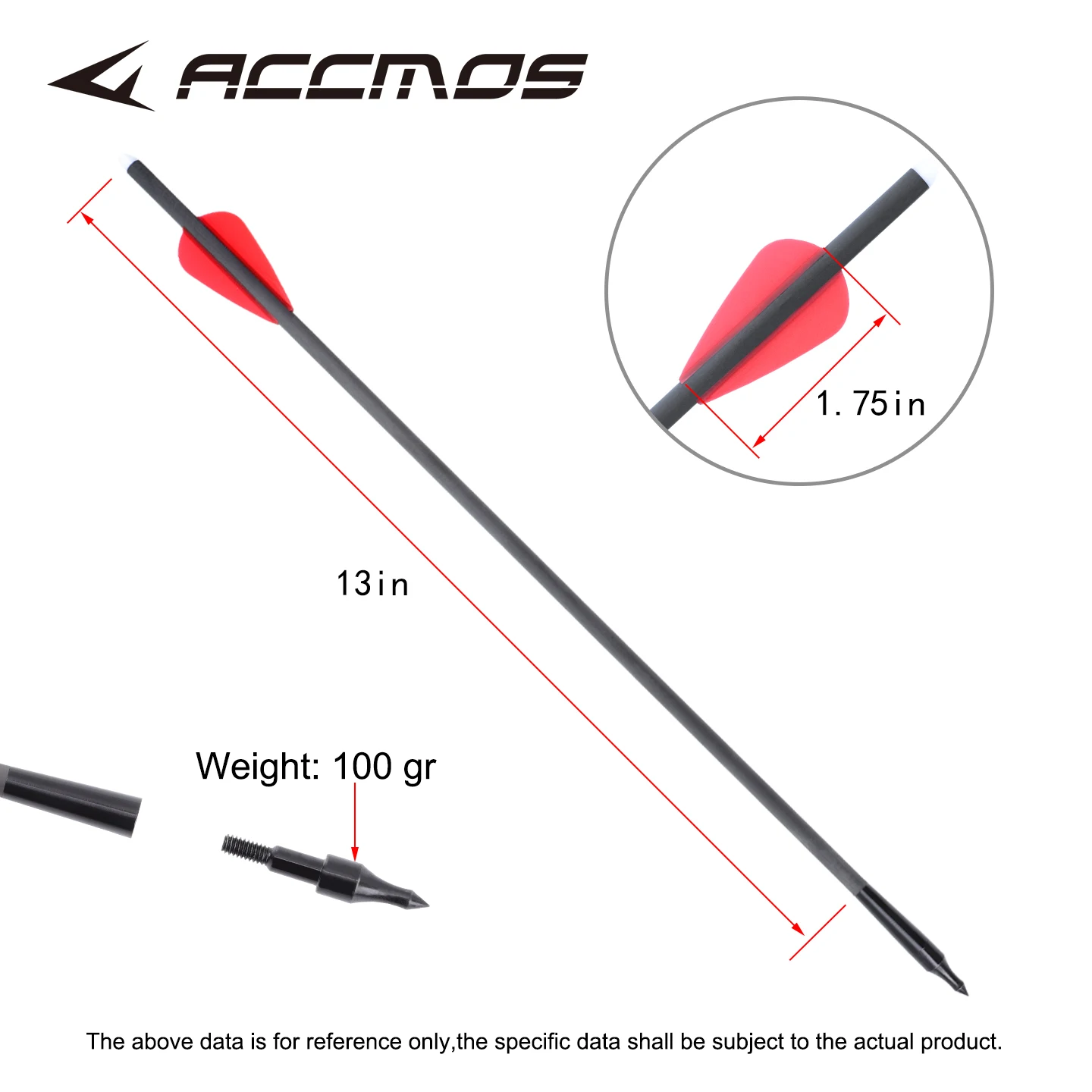 

12/24 шт., 13-дюймовая арбалетная стрела, id 4,2 мм, стержень стрелы из чистого углерода, съемные наконечники стрел, используемые для охоты и стрельбы