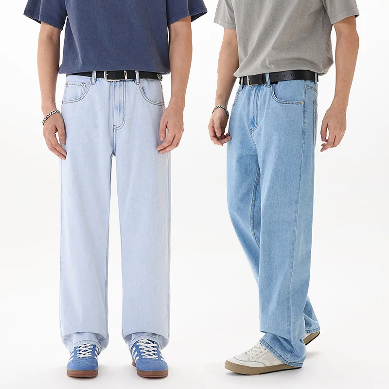 

Vintage Cleanfit Basic Fashion Jeans Men Streetwear Loose Casual Straight Denim Jeans Pants Male Commute Trousers Size 40 38 36