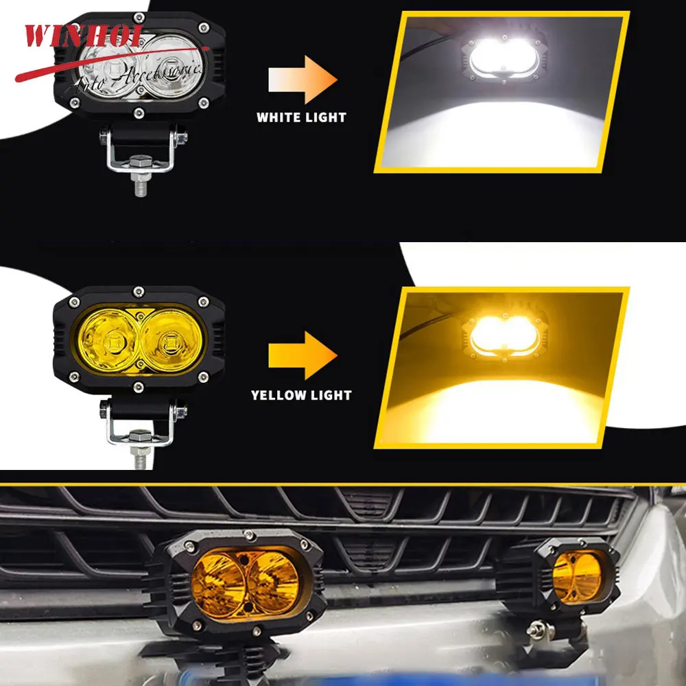 Motorcycle Led Lights 12-24V Off-road Scooter Front Additional Spotlights Universal Auxiliary Headlight Lights Driving Fog Lamp